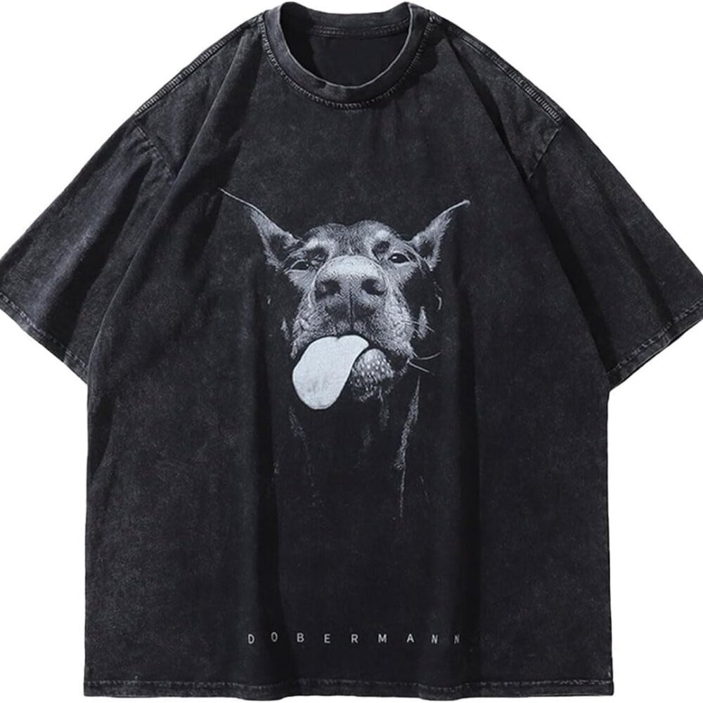 Men's Shirt Unisex Cotton Oversized T-Shirt Short Sleeve Vintage Streetwear Casu